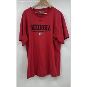 Nike Red Y2K Georgia Bulldogs Football‎ Short Sleeve T Shirt Men's L Flaws